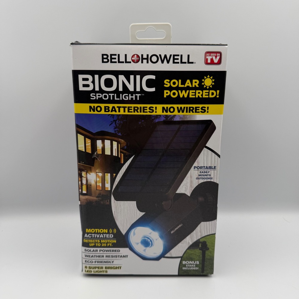 Bell + Howell Bionic Spotlight Solar Powered Motion Sensor LED Light Open Box
